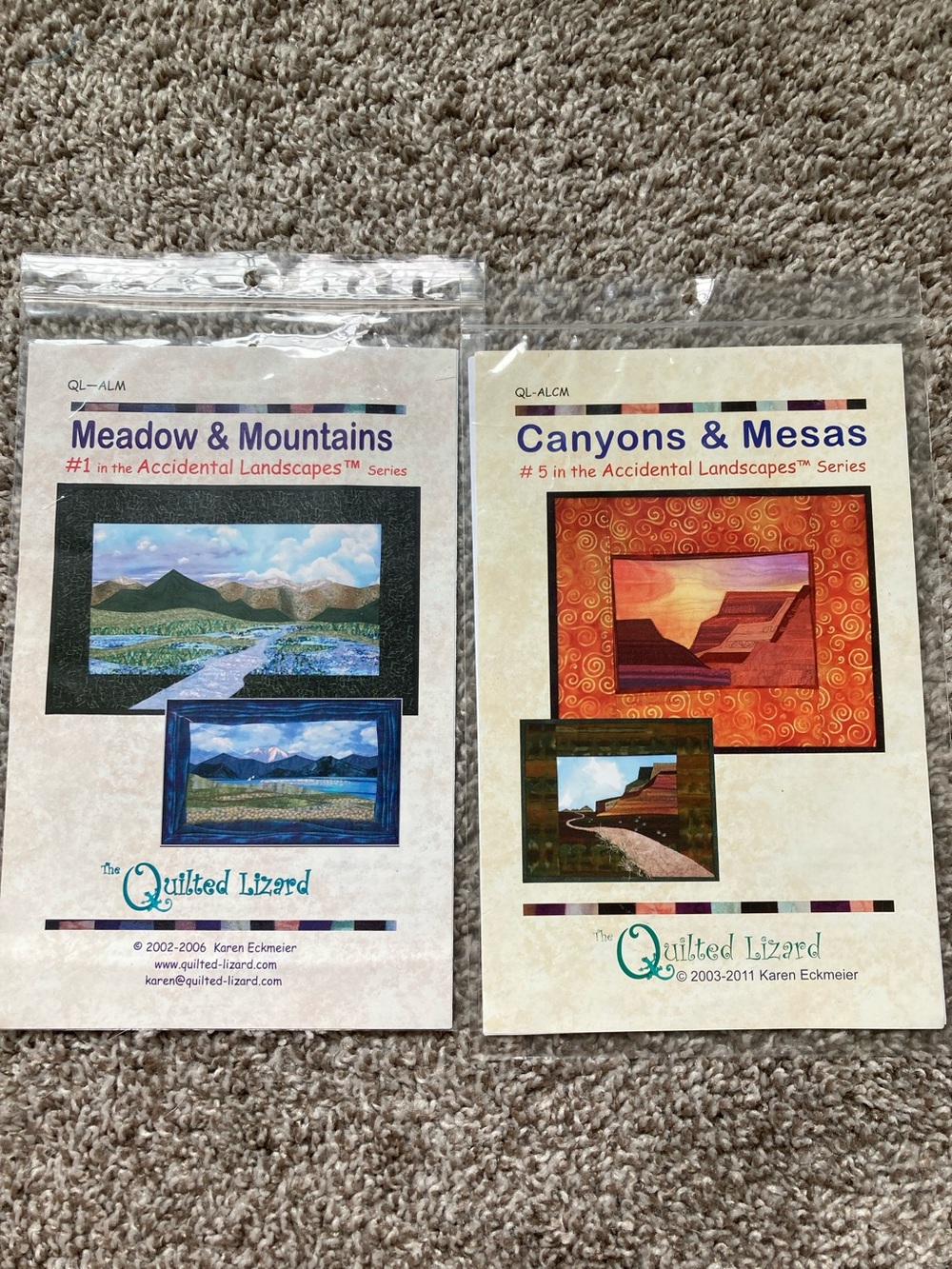 2 NIP Mini Quilt patterns canyons mesas meadow mountains Karen Eckmeier
